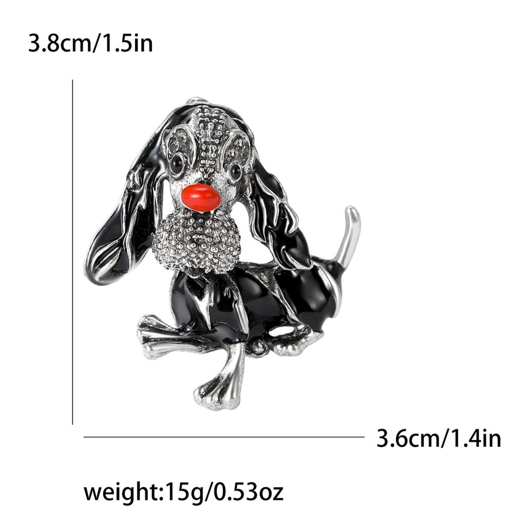 Fashion Enamel Oil Dropping Long Eared Dog Brooch Animal Pin Women'S Dress Suit Accessories Corsage