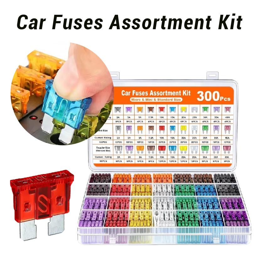 Car Fuse Assortment Set Middle Size 2-40A with Box Clip 180pcs 100pcs Relays 5