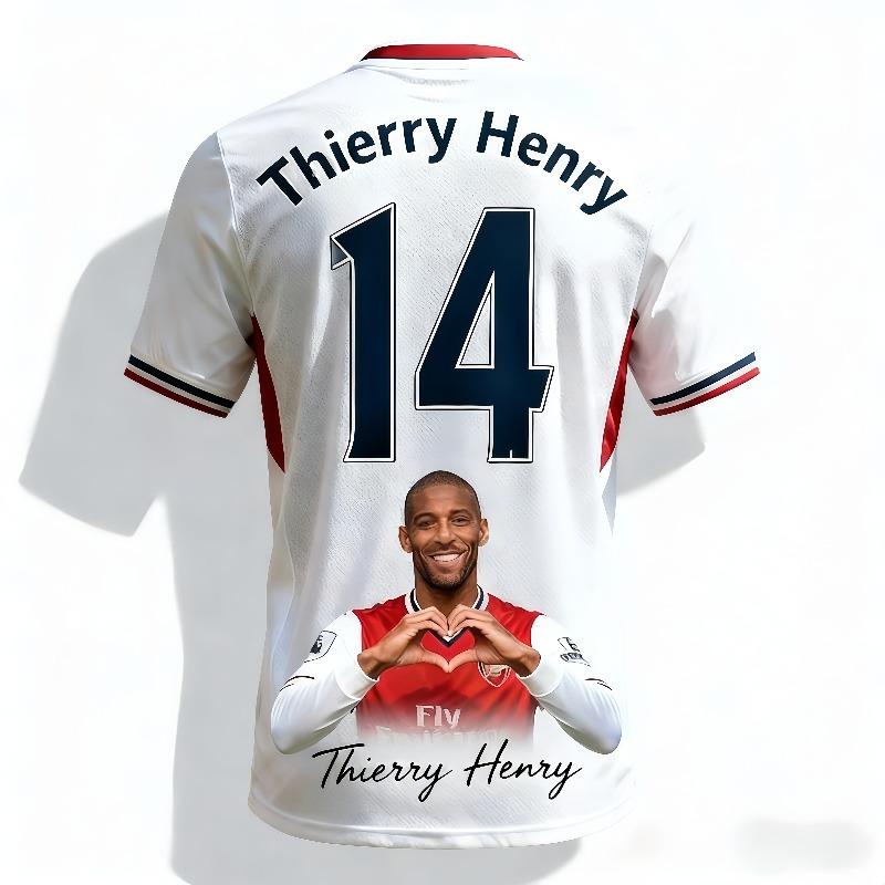New Design A Must-have for Arsenal Fans! Henry Divine Striker 3D Printed Jersey Casual Loose-Fit Short Sleeve for Soccer Fans