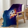 Football Fire and Water Throw Blanket Football Blanket Throw Gifts for Boys Girls Cozy Blanket for Couch Sofa Bed Living Room
