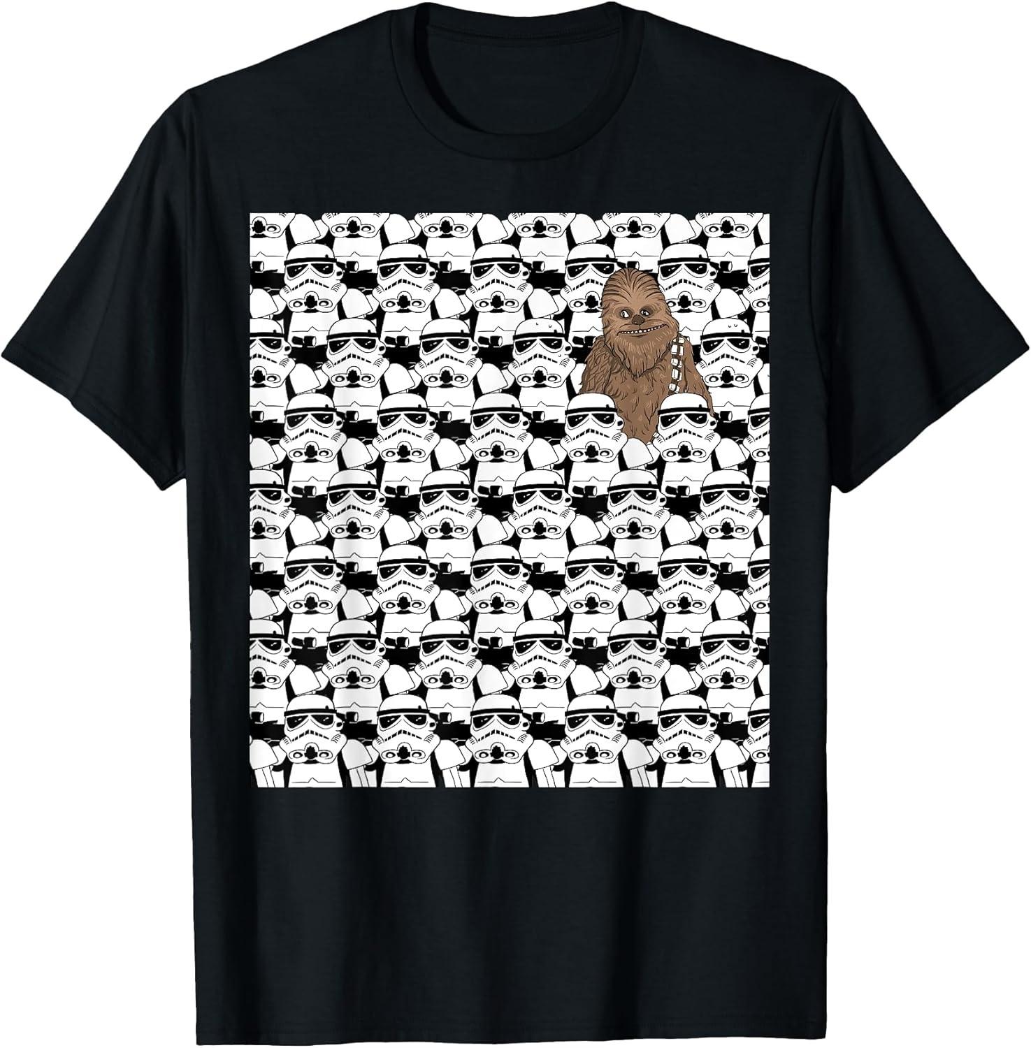 Star Wars Stormtrooper Chewbacca In Crowd Graphic T-Shirt XXXXXL чёрный