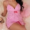 Sweet Love Stripes Sleepwear for Women - Summer Strapless Shorts Set - Sweet Butterfly Knot Homewear Set