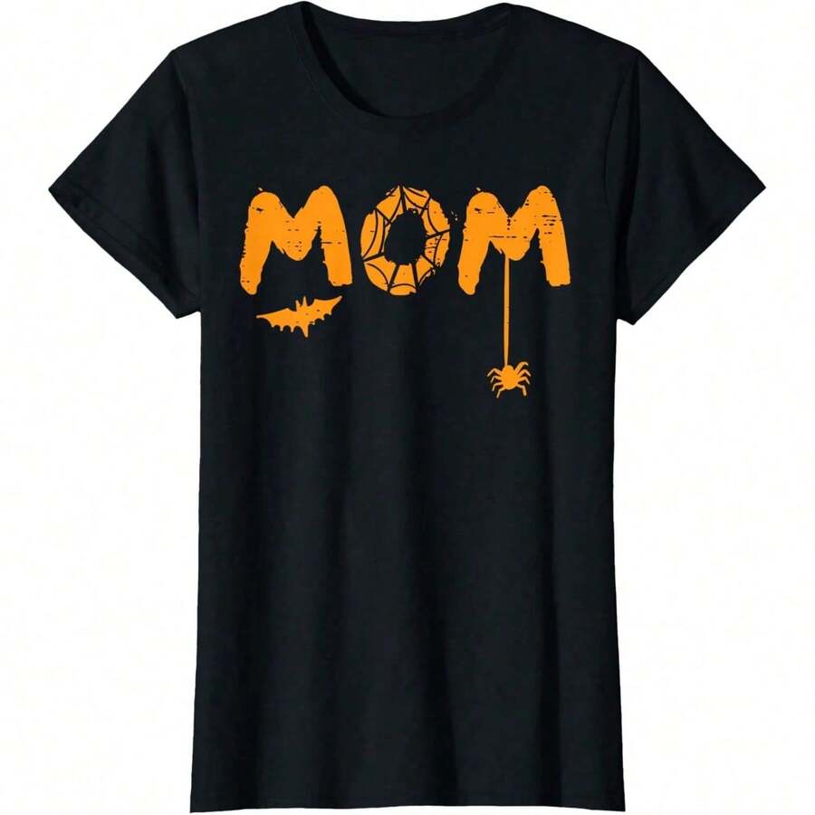 Halloween Mom Spider Web Mama Mommy Graphic Costume Women TShirt 100 Cotton Gothic Spider TShirt S
