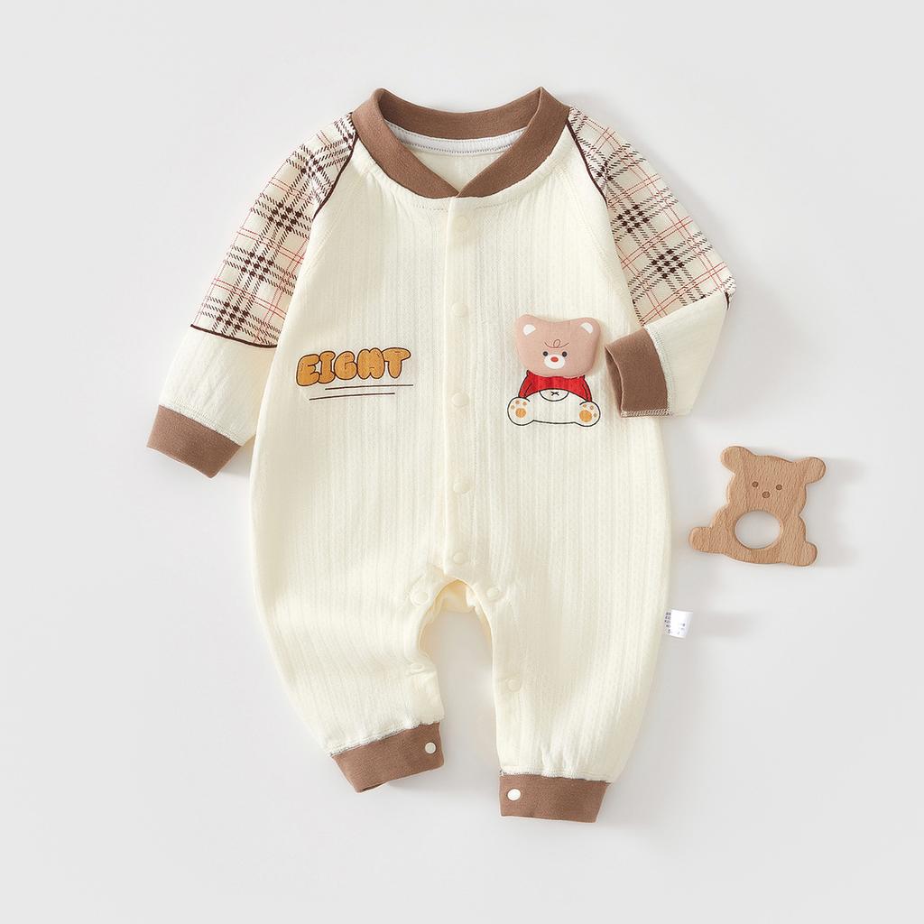 Baby-Mädchen-Strampler, Süßes Langarm-Baby-Einteiler-Outfit, Frühling Herbst Neugeborenen Krabbel-Strampler für Draußen
