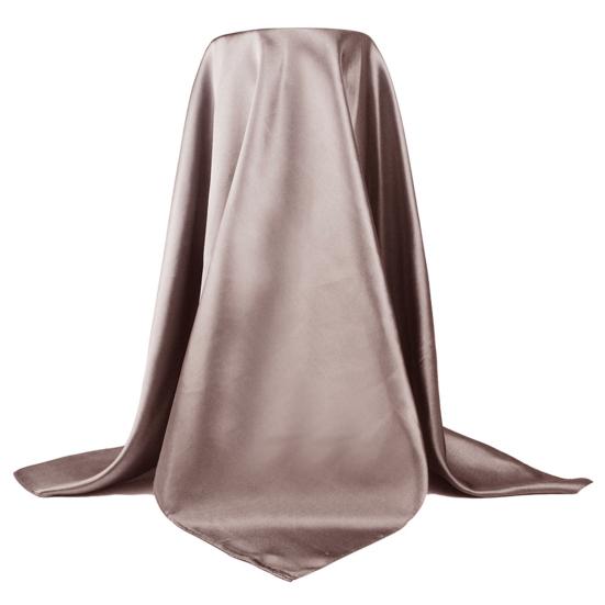 

Women Headscarf Square Soft Imitation Silk Solid Color Scarf Head Wrap Shawl for Daily Life темные хаки