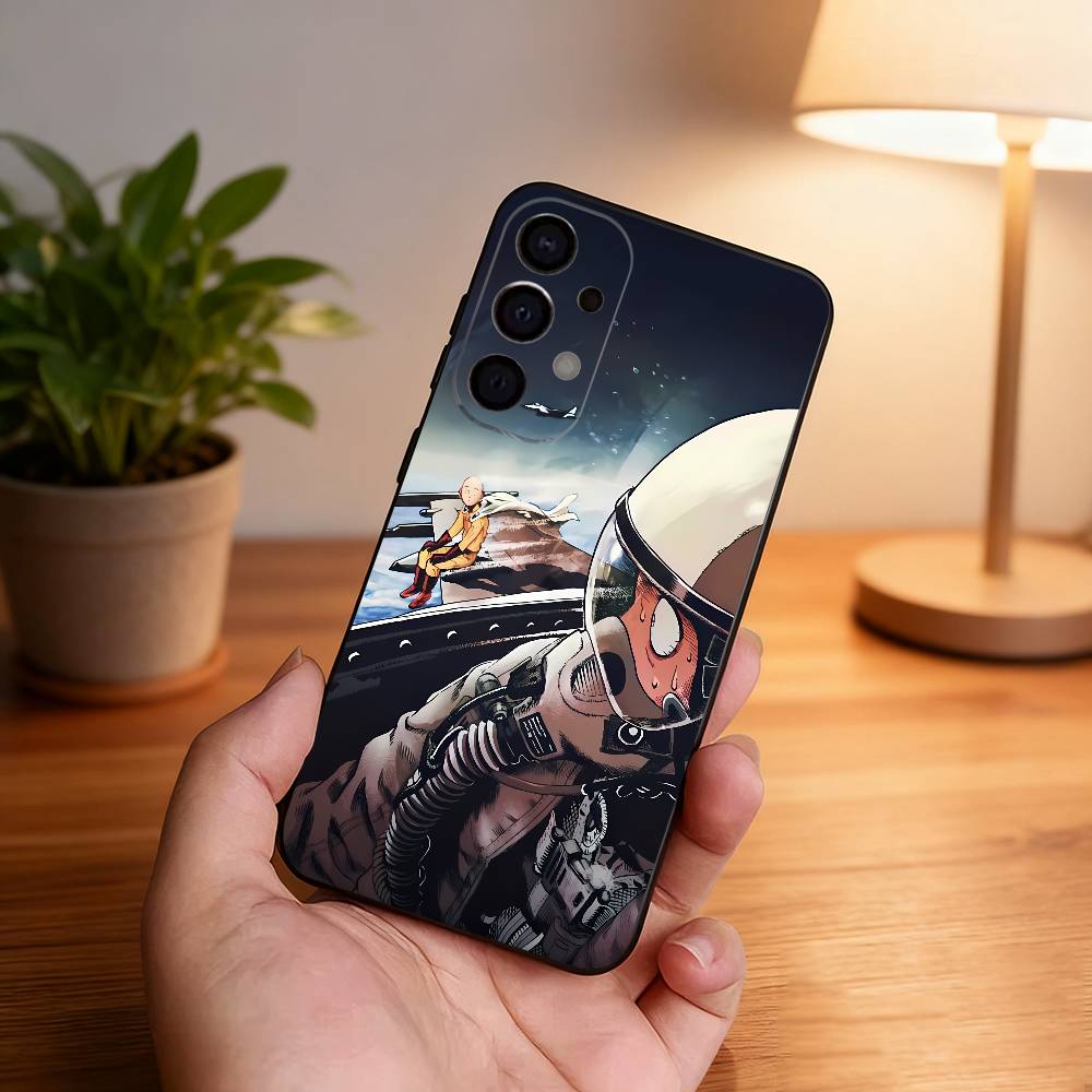 Capa de Celular Anime One P-Punch Man Saitama Para Samsung S25,S24,S21,S22,S23,S30,Ultra,S20,Plus,Fe,Lite,5G Capa Preta