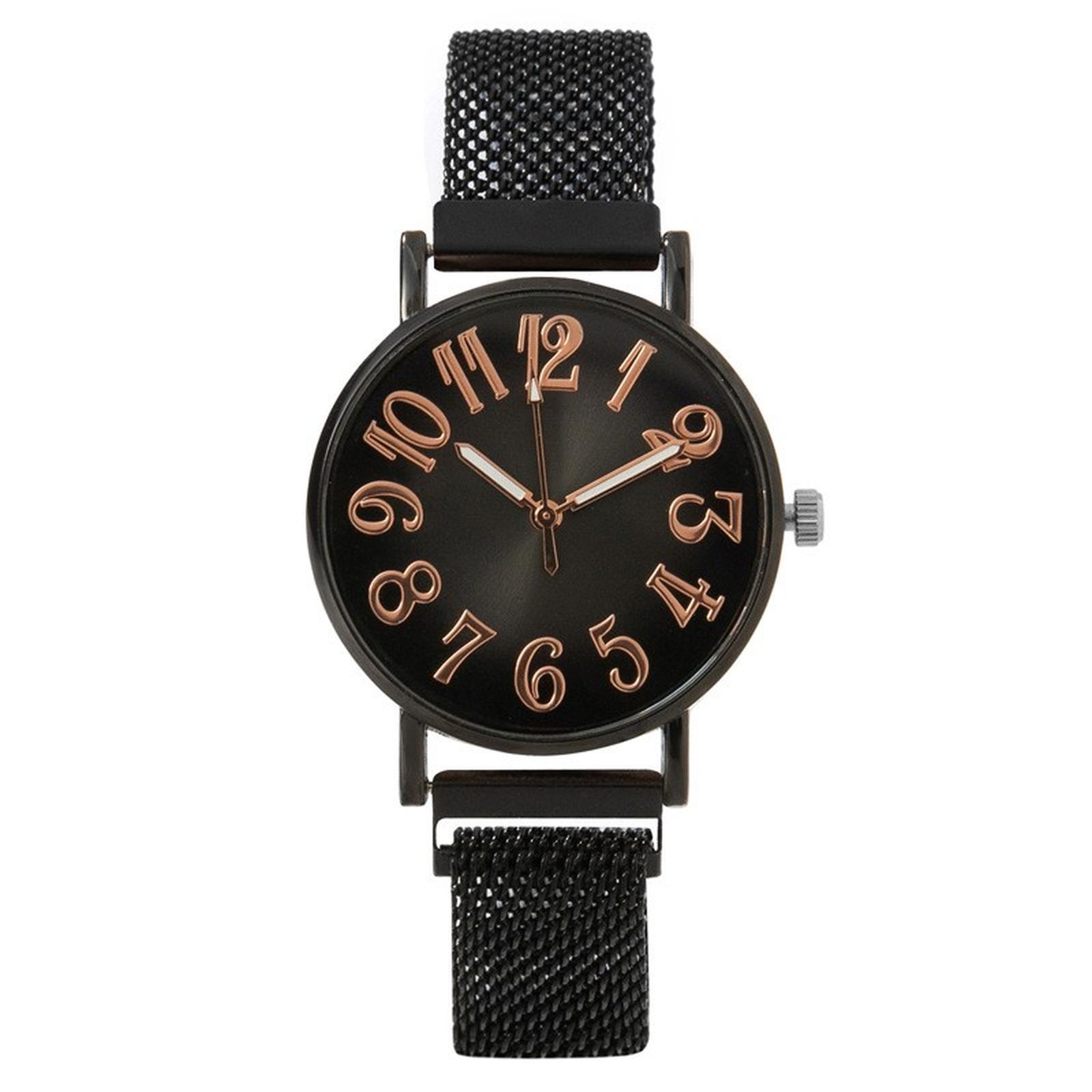 

Женские модные кожаные часы One Size чёрный