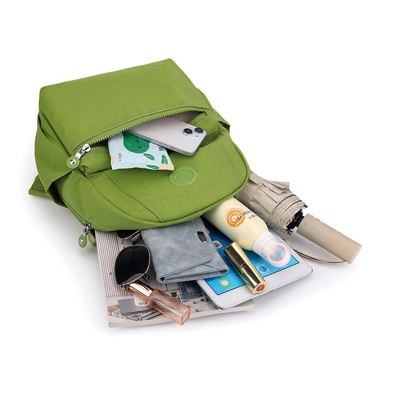 Damen Rucksack Nylon Studenten Schultasche Leicht Einfarbig Reise Rucksack