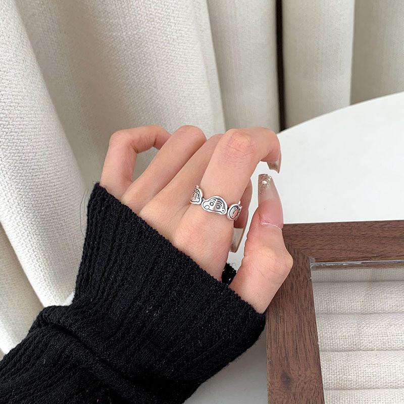

Cute Anime Inspired Character Ring For Women Adjustable Copper Fashion Accessory In Trendy Styles J3345