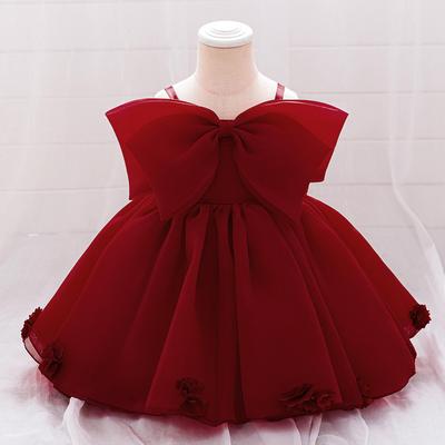 Abito Principessa Damigella Fiori Neonato con Fiocco - Vestito con Gonna Gonfia