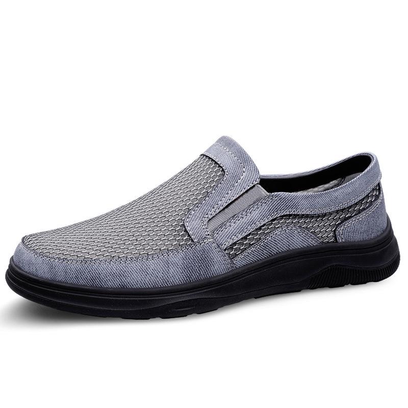 Men s Summer Breathable Mesh Slip-on Casual Walking Shoes for Middle-aged Dads 41 серый