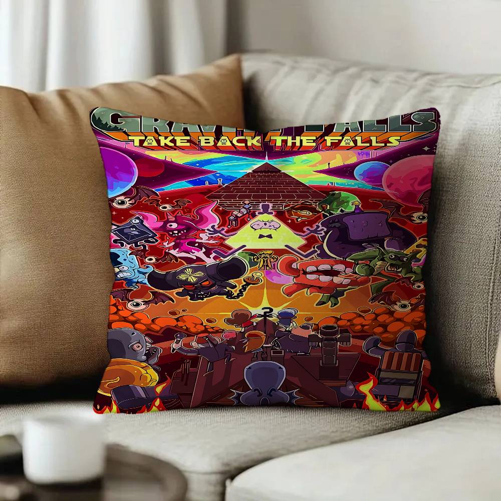 Cartoon Retro GGravity Falls Cushion Cover Pillowcase Upholstery Sofa Throw Pillow Home Decor Pillowcas