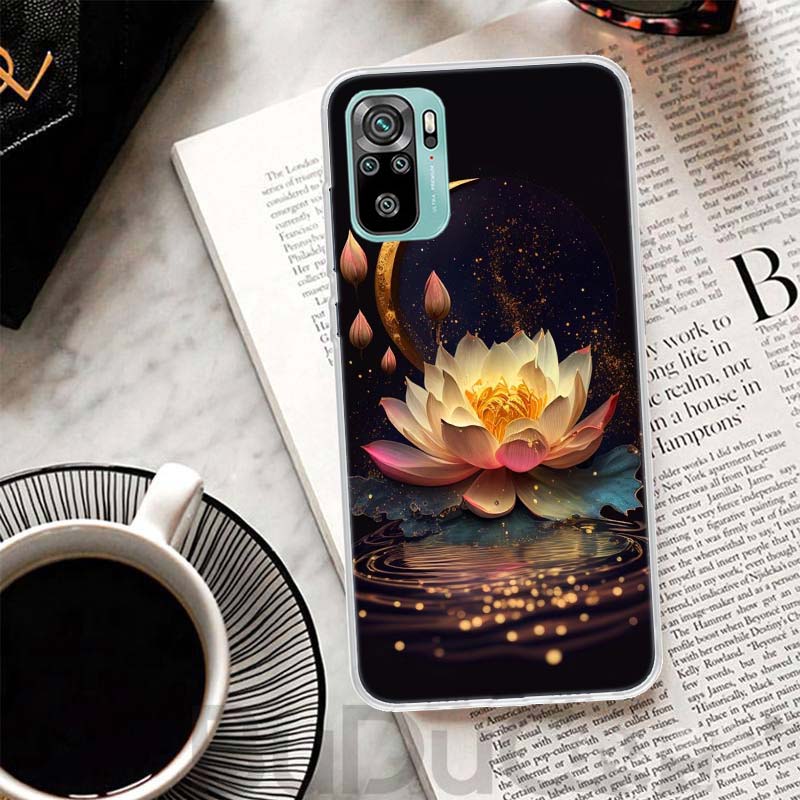 Buddhist Fire Lotus Cover For Xiaomi Redmi Note 10 9S 9 8T 8 Pro 7 5 Mi 9T 10T 11T 12T 11 12 Lite 12X A3 A2 A1 Print Coque