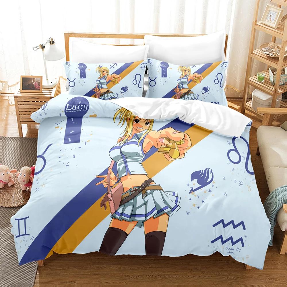 

Fashion 3D Printing Fairy Tail Bedding Set Boys Girls Twin Queen Size Duvet Cover Pillowcase Bed Kids Adult Home Textile EU single(135x200cm)