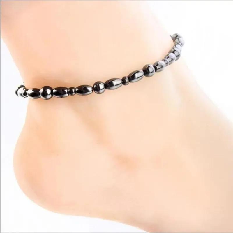 Magnet Black Anklet Bracelet Gallstone Hematite Chain Bracelet Foot Chain for Women