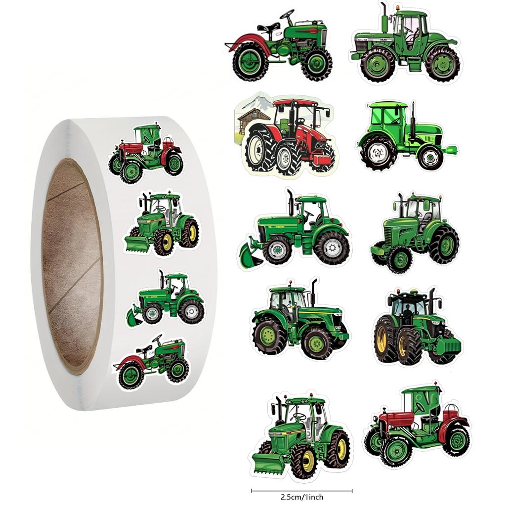 500PCS Construction Vehicle Stickers for Kids Cute  Excavator Truck Fire Truck Tractor Stickers Rewards and encouragement tags