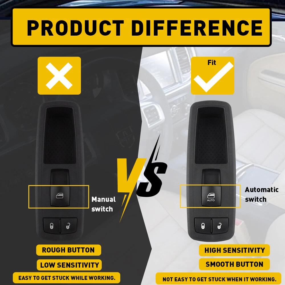 68086692AD Power Window Switch Left Driver Control Button For Jeep Grand Cherokee 2010-2019 68086692AF 68086692AC 68086692AE
