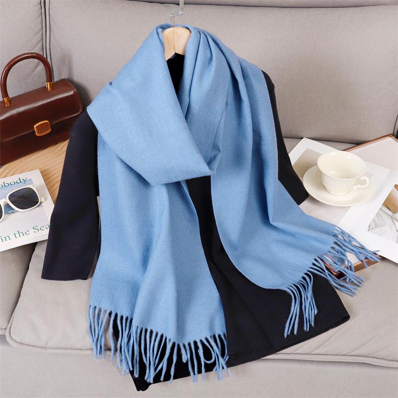 69 Colors Winter Scarf for Women Warm Cashmere Scarves Hijab Solid Lady Long Shawl Wrap Female Pashmina Bandana Poncho Stoles