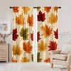 Maple Leaf Print Curtains Polyester Fabric Suitable Bedroom Living Room Decoration Curtain For Area Made Of Machine Washable