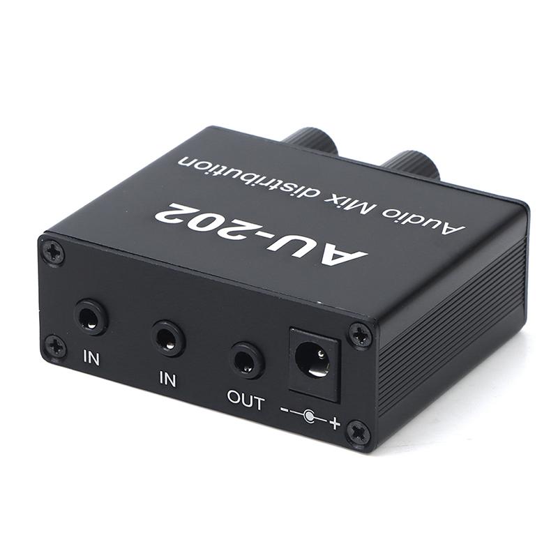 Stereo Mixer Audio Distributor For Headphone External Power Amp Volume