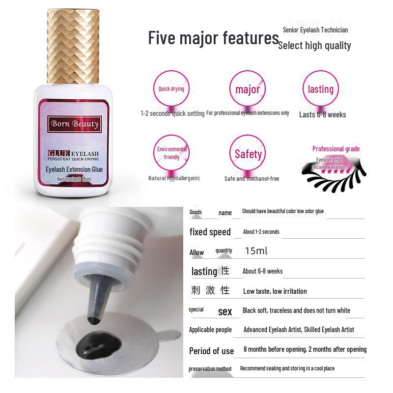 Quick-Dry, Long-Lasting Eyelash Extension Glue for Salon Use - Ideal for Eyelash Artists