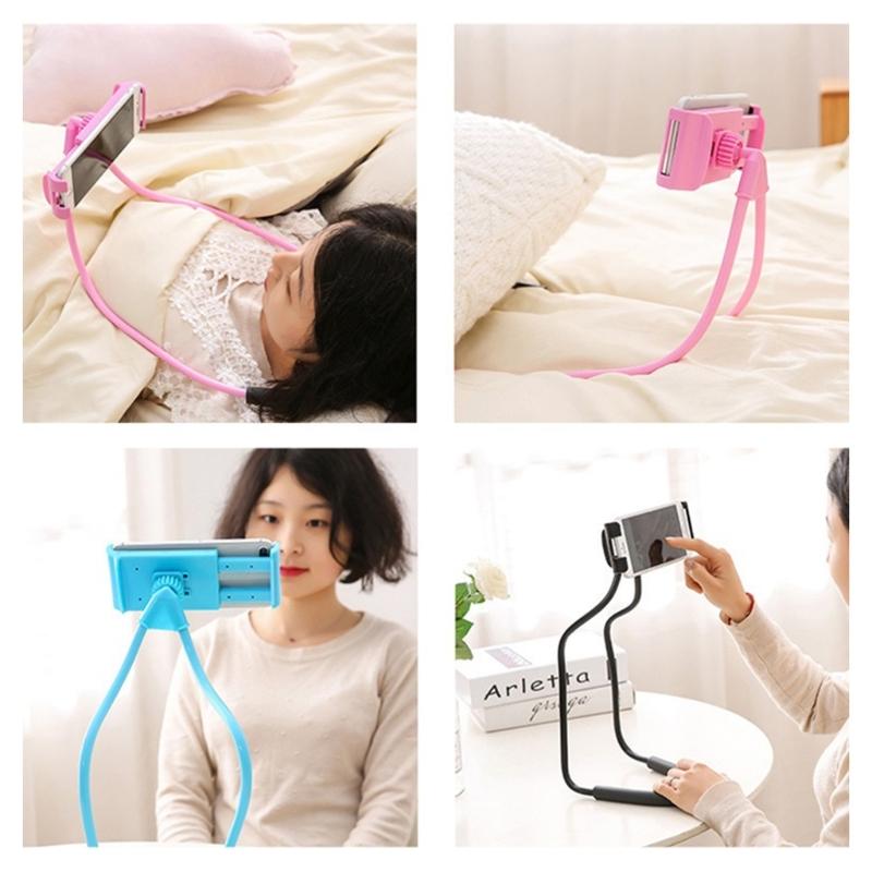 Universal Smartphones Mobile Phone Stand,Hanging on Neck Cellphone Mount Holder, Flexible Lazy Bracket