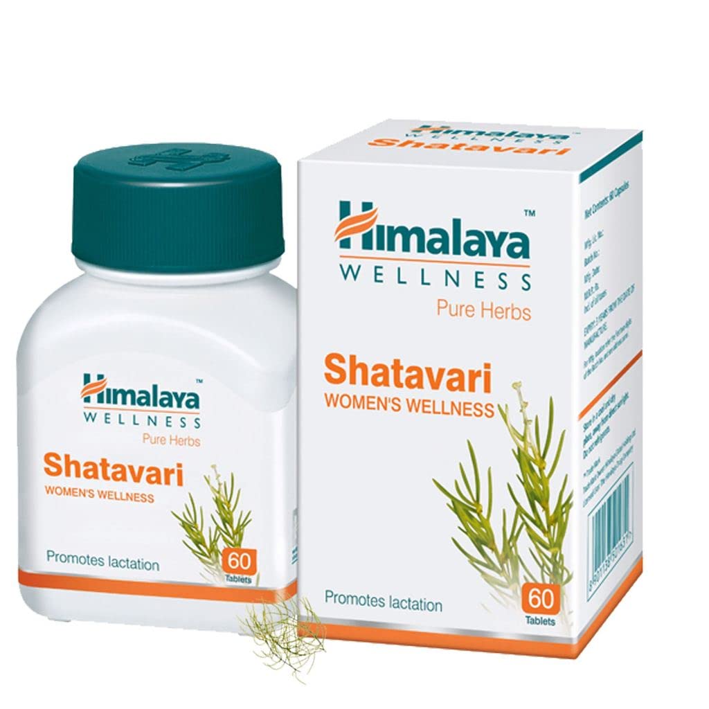 Himalaya 4 X Pure Herbs Shatavari Women's Wellness Tablets 60, Supports Lactation and Postpartum Health, Total 240 Tablets