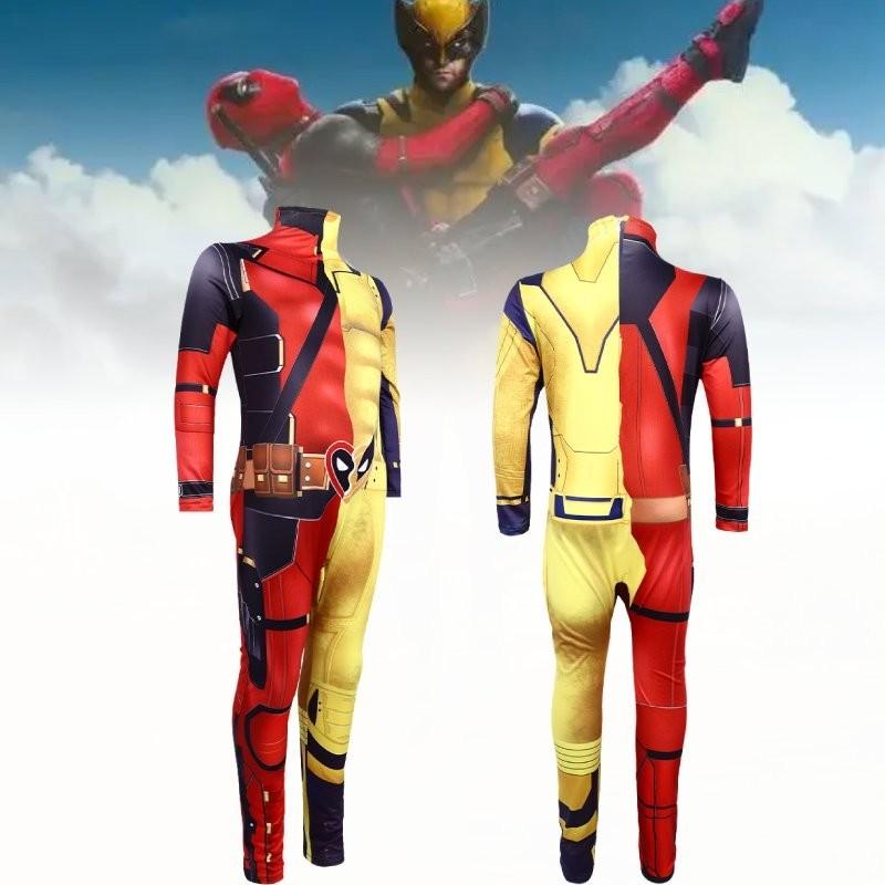 Deadpool Wolverine 3d Cosplay Costume For Men Comfortable Stretchy Spandex Suit