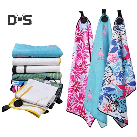 Prosop de golf magnetic cu magnet puternic Microfibră Waffle Sac de golf Prosop imprimat Prosop de golf Detergent pentru mingi de golf