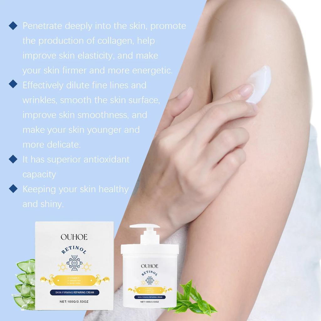 OUHOE Retinol Nawilżający krem, Ujędrniający ciało Wygładzający skórę Głęboko odżywiający, nawilżający i odmładzający skórę 100g