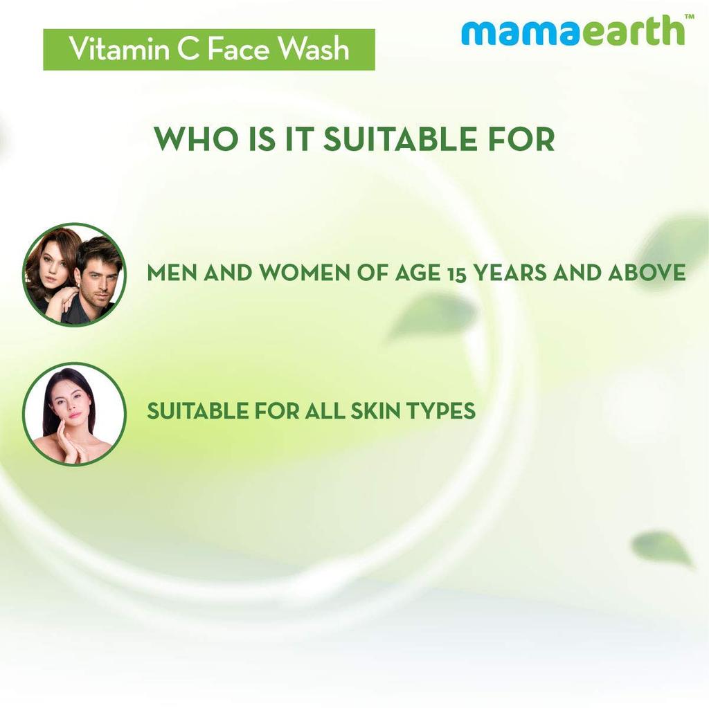 Mamaearth Vitamin C Face Wash For Glowing Skin 100ml Pack Of 2 Brightening Oil-Free Face Wash For All Skin Types