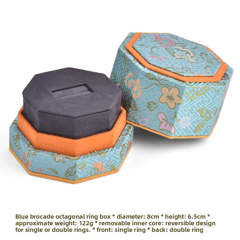 

New chinese style dual-purpose jewelry box, vintage wedding ring gift box, exquisite velvet jewelry storage