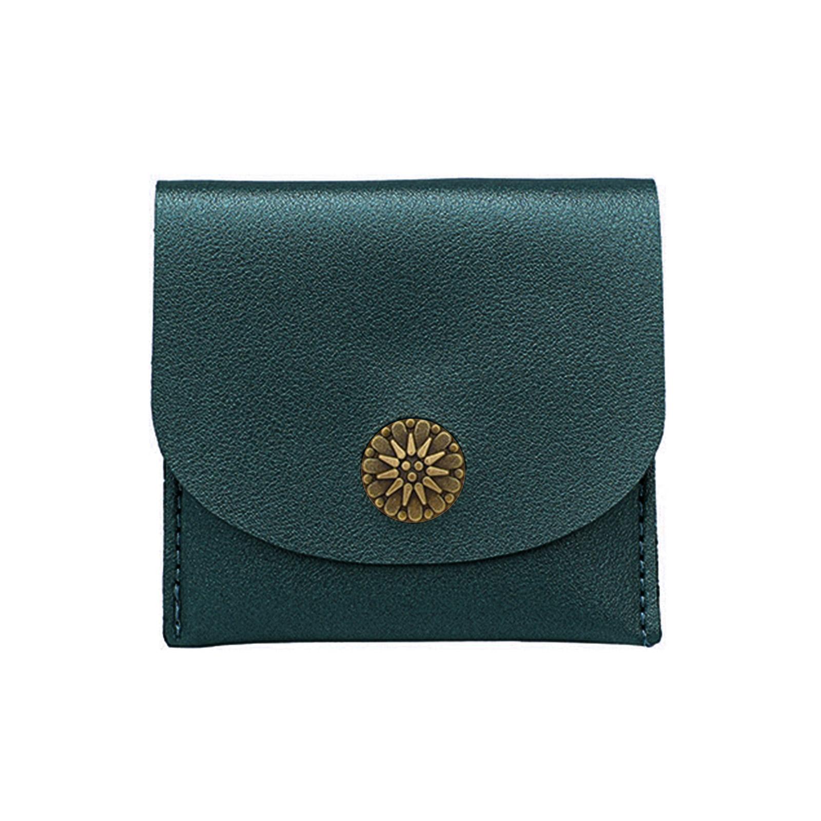 

Мини-кошелек в стиле ретро, тонкий и портативный, держатель для карт из искусственной кожи, сумка для денег, кошелек для монет и купюр зелёный