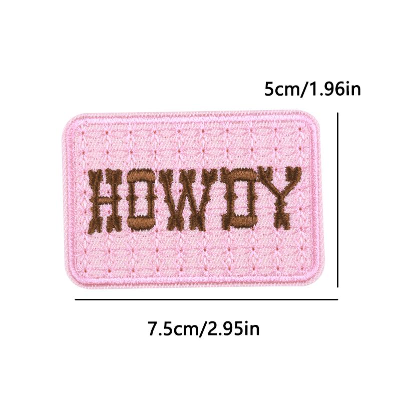 Hats Jeans Sew /Ironing Patch Square Cartoon Letter /Slogan Embroidered Diy Iron On Patches For Clothing Backpack Jackets Badges 