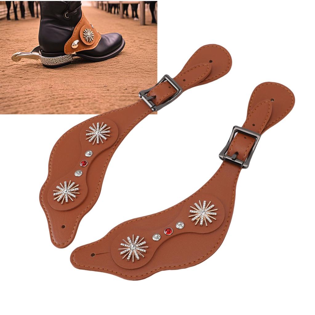 Spur Straps   Rhinestone Floral Boots Vintage Spur Straps for Horse  s   Length Handcrafted