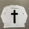 European and American Y2K Street Harajuku Gothic Design Cross Patch Long Sleeve T-shirt