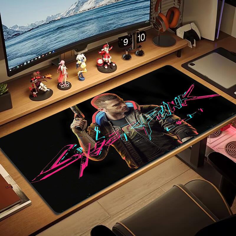Cyberpunk 2077 Color Mouse Pad Large Gaming Table Cushion Non-slip Laptop Tablet Big Mousepad XXL Mat Mini PC Playmat With Lock edge