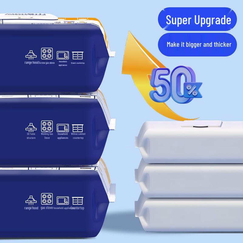 Dicke große feuchte Tücher zur Entfernung von Fettflecken in der Küche für Dunstabzugshauben und die Haushaltsreinigung