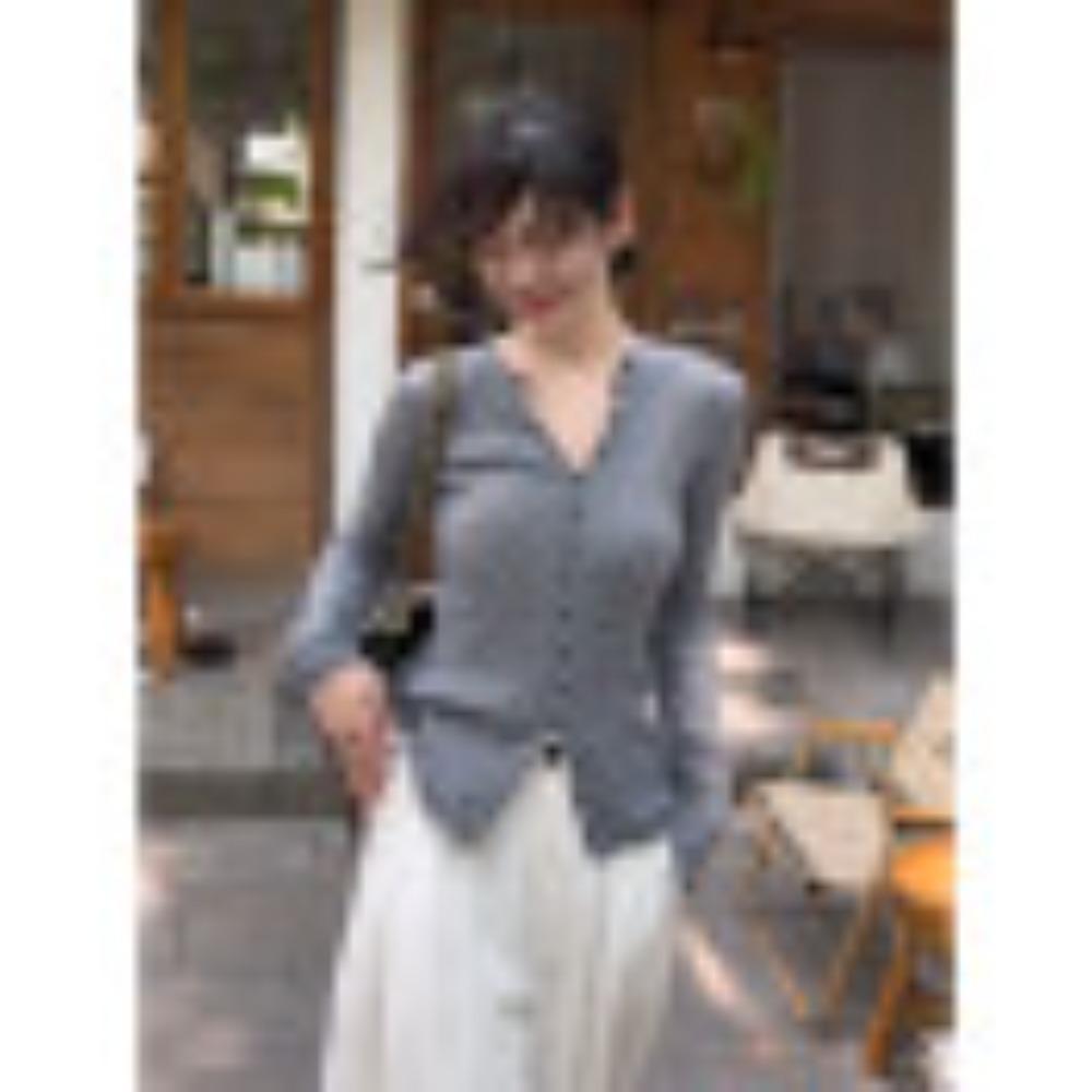 Petite, Elegant, Figure-hugging, Long-sleeved Lace Sweater for Women's Autumn and Winter, A Versatile Knitted Sweater for Hot Girls