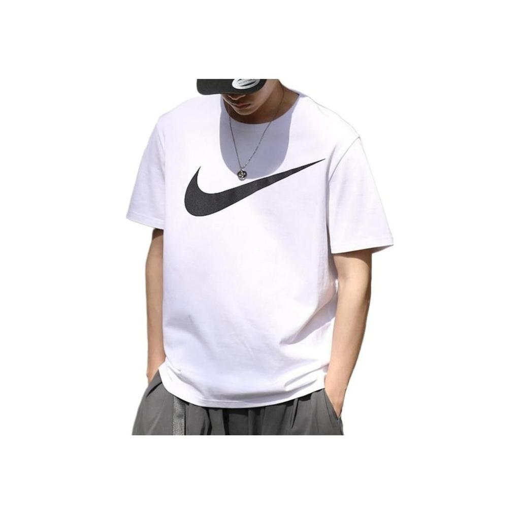 Nike Logo Print Crew Neck Short Sleeve T-Shirt Men Tops White BV0628-100