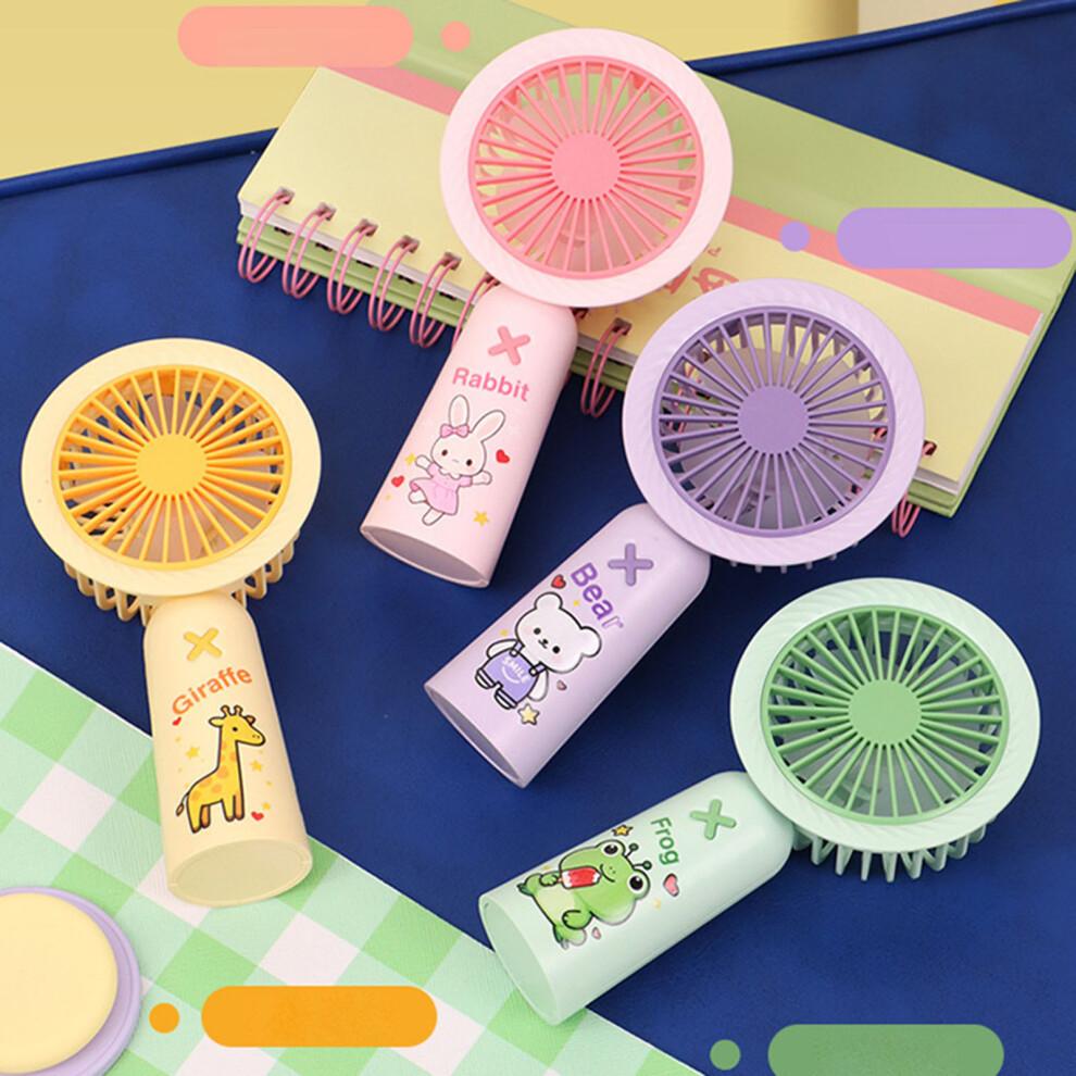 Portable Handheld Fan 3 Speed Cooling Fan Rechargeable-Green