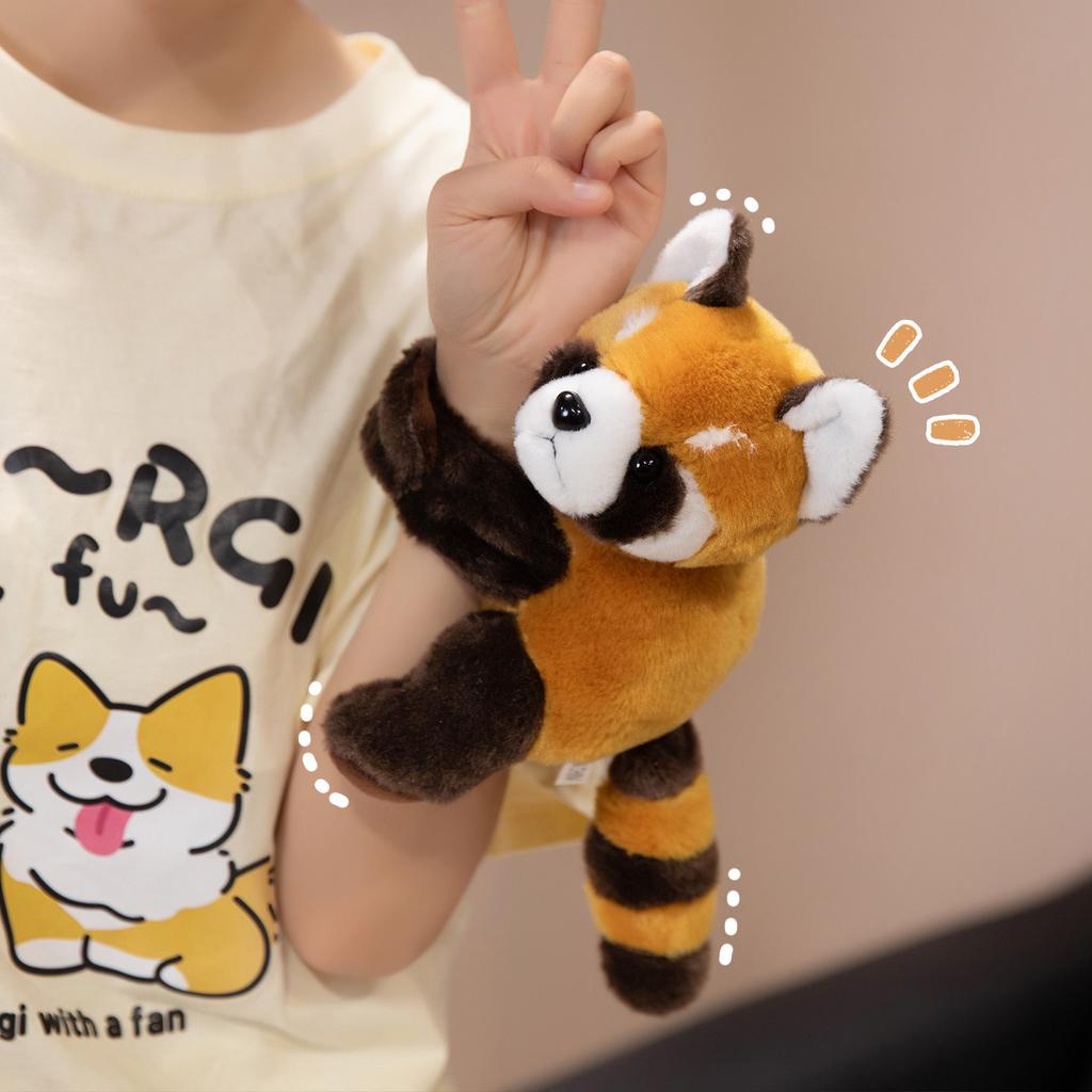 Cute Simulation Animal Tiger Koala Snapping Circle Plush Toy Doll Raccoon Doll Bracelet Children's Rag Doll