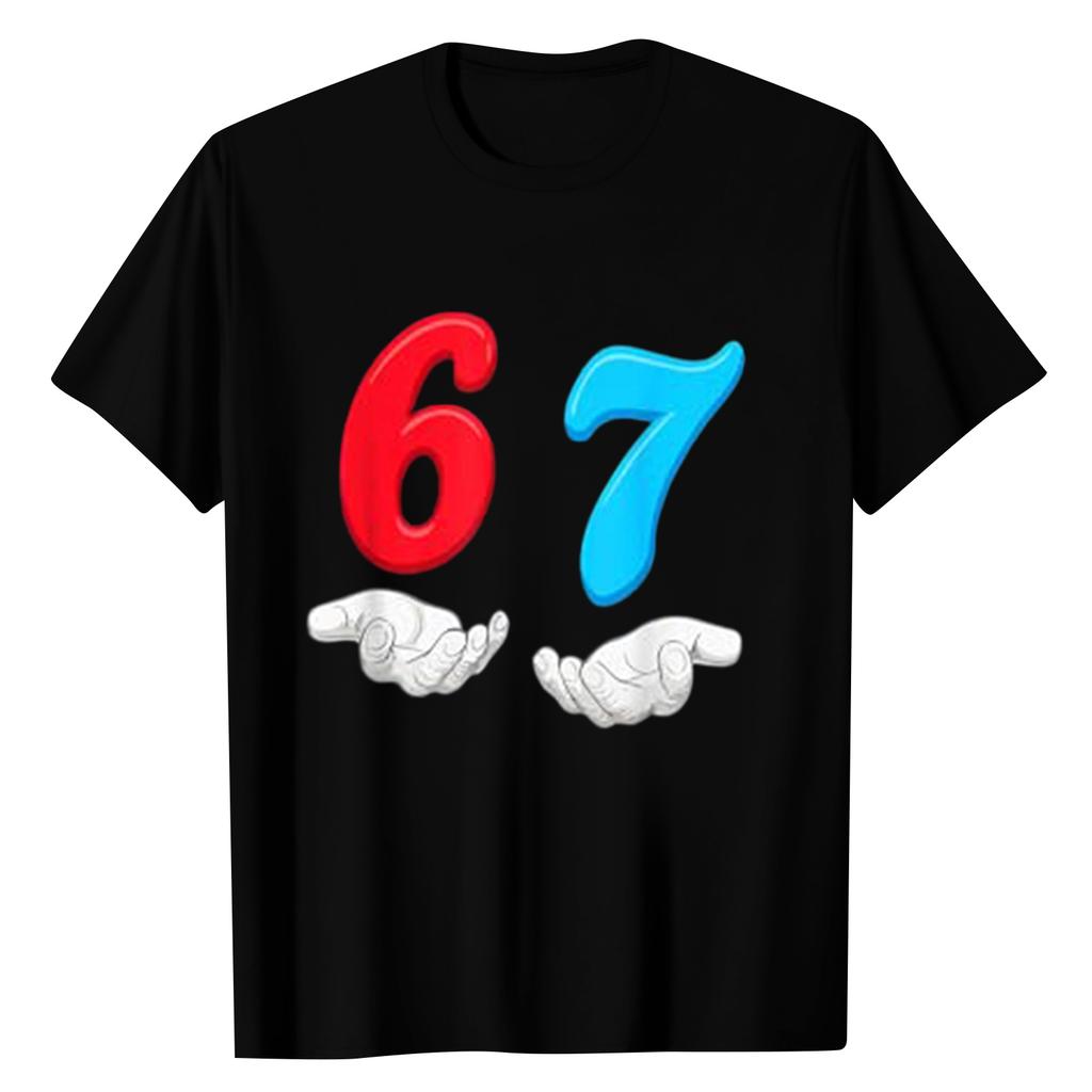 Ladies' Digital Printed Casual Round Neck Short Sleeved Top