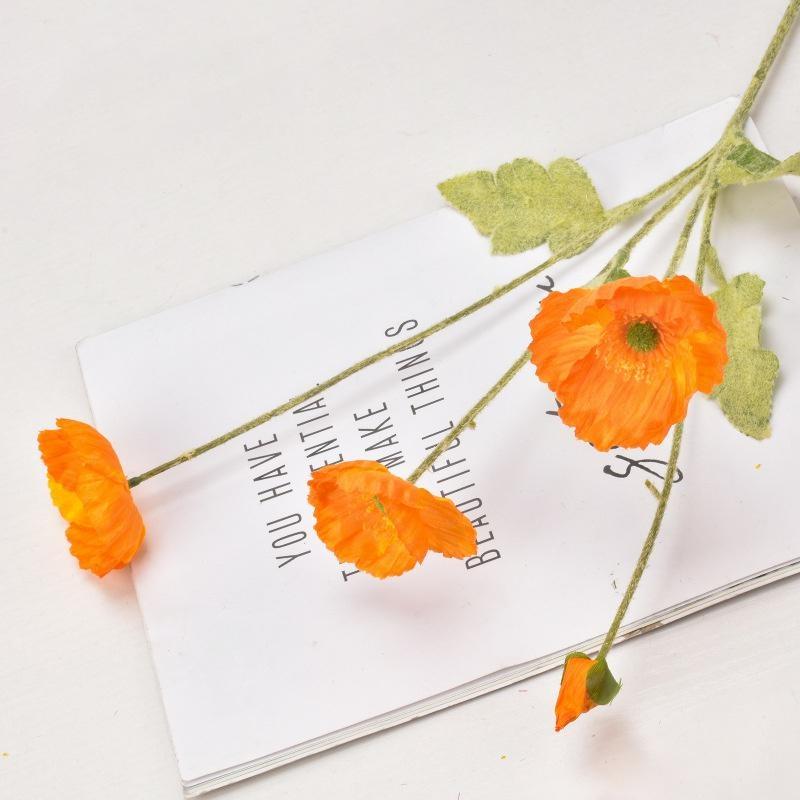 

1/3 шт. имитация мака искусственные цветы длинный стебель поддельные маки свадебные украшения для дома «сделай сам» 1pcs