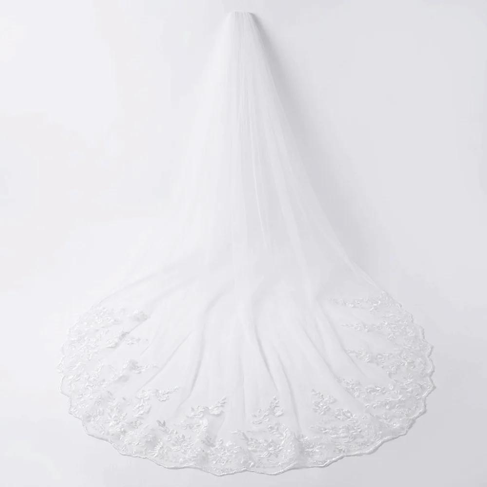 Sequin Lace Lace Bridal Veil 3/4M Long Veil Lace White Wedding Veil Black White Romantic Mesh Bridal Veil Bridal Accessories