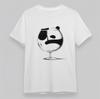 Men's Fashion T-Shirt Panda In Wine Glass Art Tee Short Oversize Cotton White