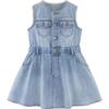 Minibala Girls' Retro Sleeveless Denim Vest Dress