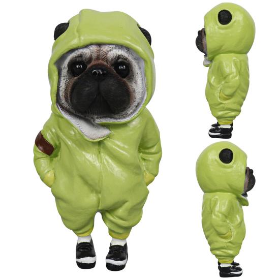 Yousheng 1/4Pcs Dog Figurines Doll Halloween Resin Ornament Standing Puppy Toy Outdoor Decor Fairy Garden Accessories