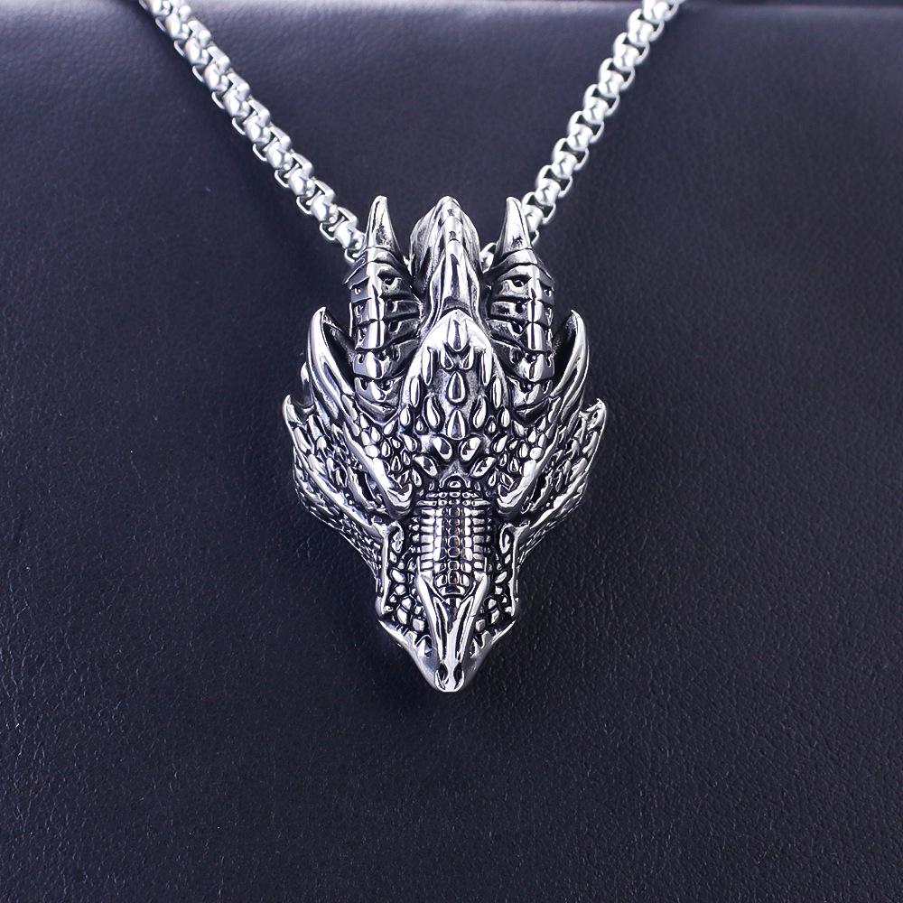 Nordic Celtic Viking Soaring Eagle Stainless Steel Men's Pendant Necklace