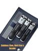 4 Pieces/set Manicure Set with Portable Leather Case and Nano Nail File - Fingernails & Toenails Clippers for Nail Care